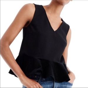 J.crew black velvet ruffle top